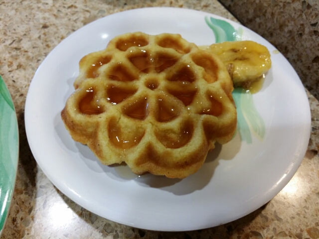 朝食バフェのワッフル on ダイヤモンドプリンセス